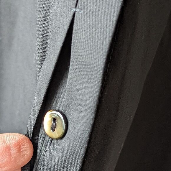 Lafayette 148 Midi Shirt Dress Button Front sz 8 in Black - Picture 10 of 15